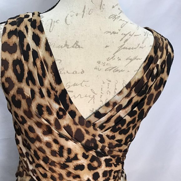 Express-Draped neckline Cheetah Dress - Picture 8 of 11